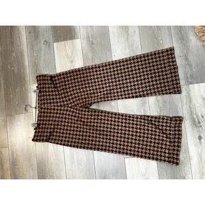 Vintage Beige & Blue Checkered Capris Size L